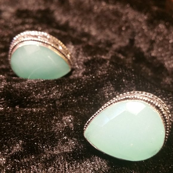 GENIUNE GEMSTONE CUFFLINKS IN SILVER - Picture 7 of 7